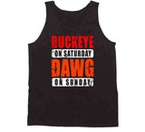 Buckeyes Saturday Dawg Sunday Cleveland Ohio Football Fan V2 T Shirt